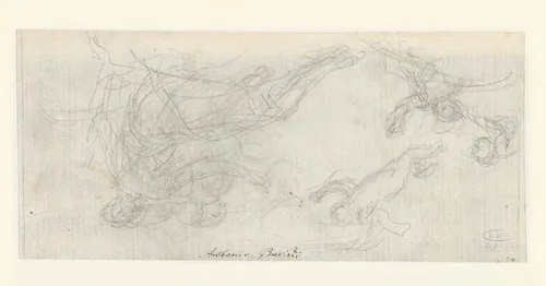 Studie voor een allegorische plafondschildering by Gian Antonio Burrini, drawing, 1685-1689