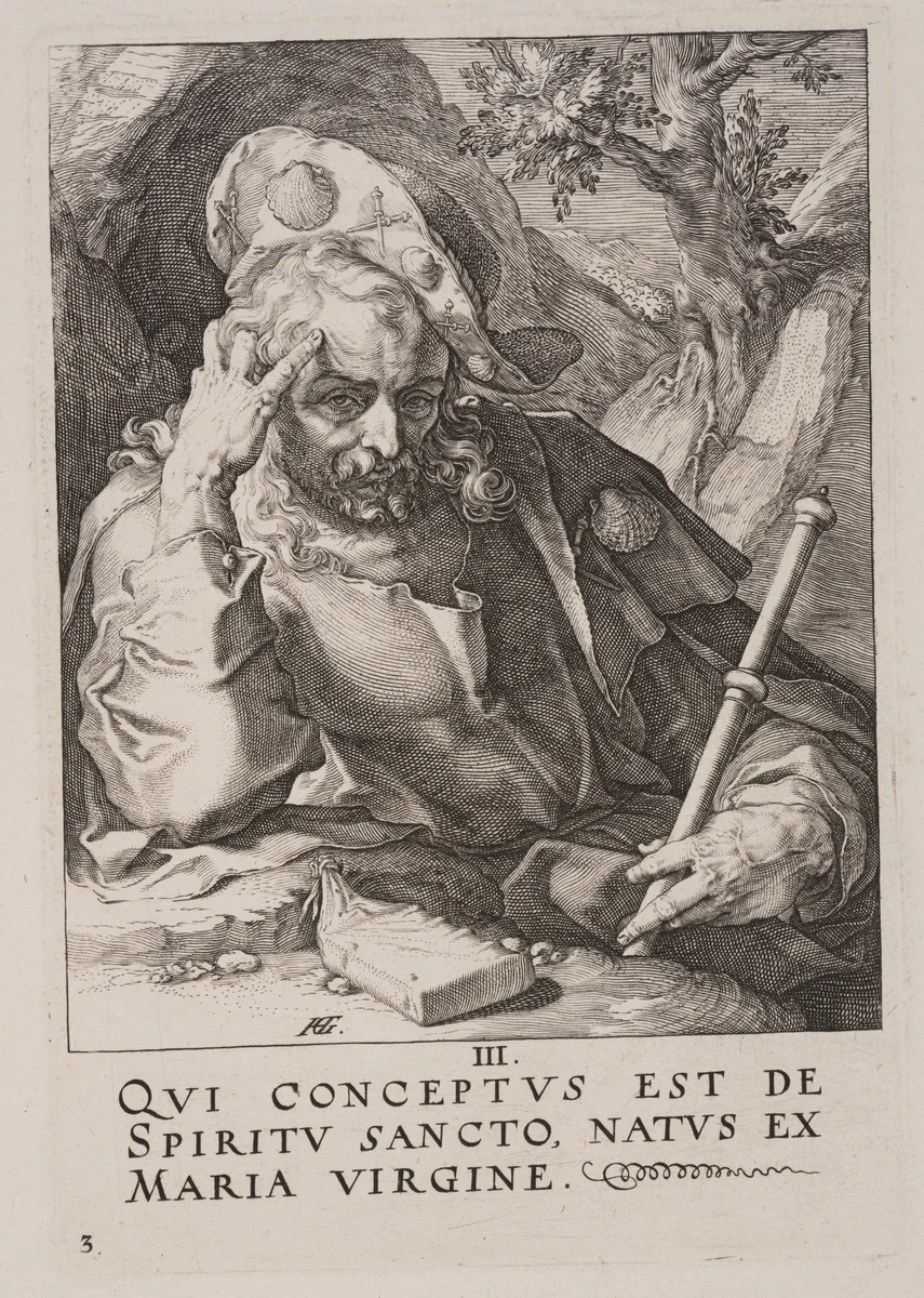 St James the Great, from Christ, the Apostles and St Paul with the Creed by Hendrick Goltzius, print, 1589