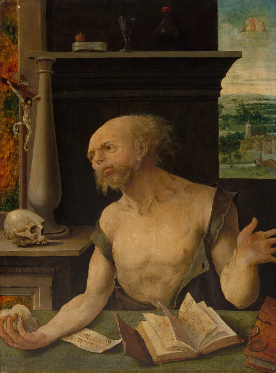 Saint Jerome in Penitence by Master of the Lille Adoration, painting, 1525-1530