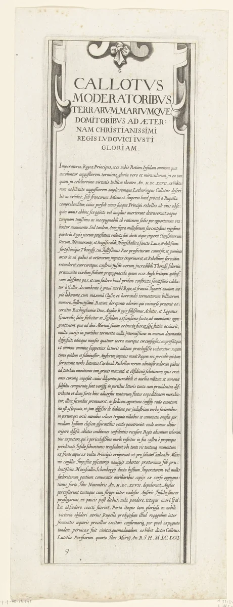 Beleg van Saint Martin op het Île de Ré, juli-november 1627 (tekst, deel rechtsboven) by anonymous, print, 1629-1631