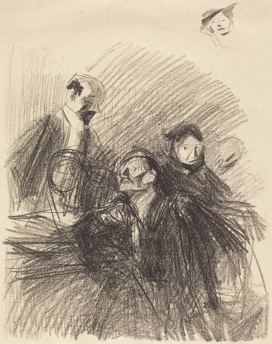 Scène d'audience (les deux avocats) (Scene of a Hearing (The Two Lawyers)) by Jean-Louis Forain, print, 1910-1920