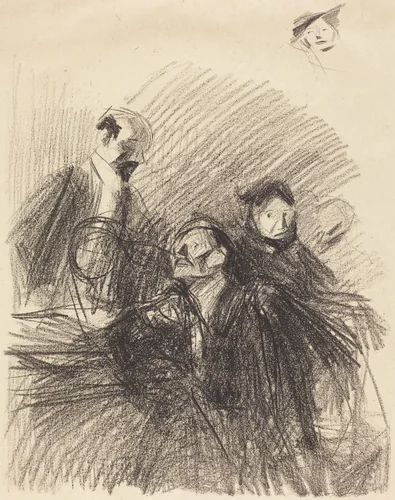 Scène d'audience (les deux avocats) (Scene of a Hearing (The Two Lawyers)) by Jean-Louis Forain, print, 1910-1920