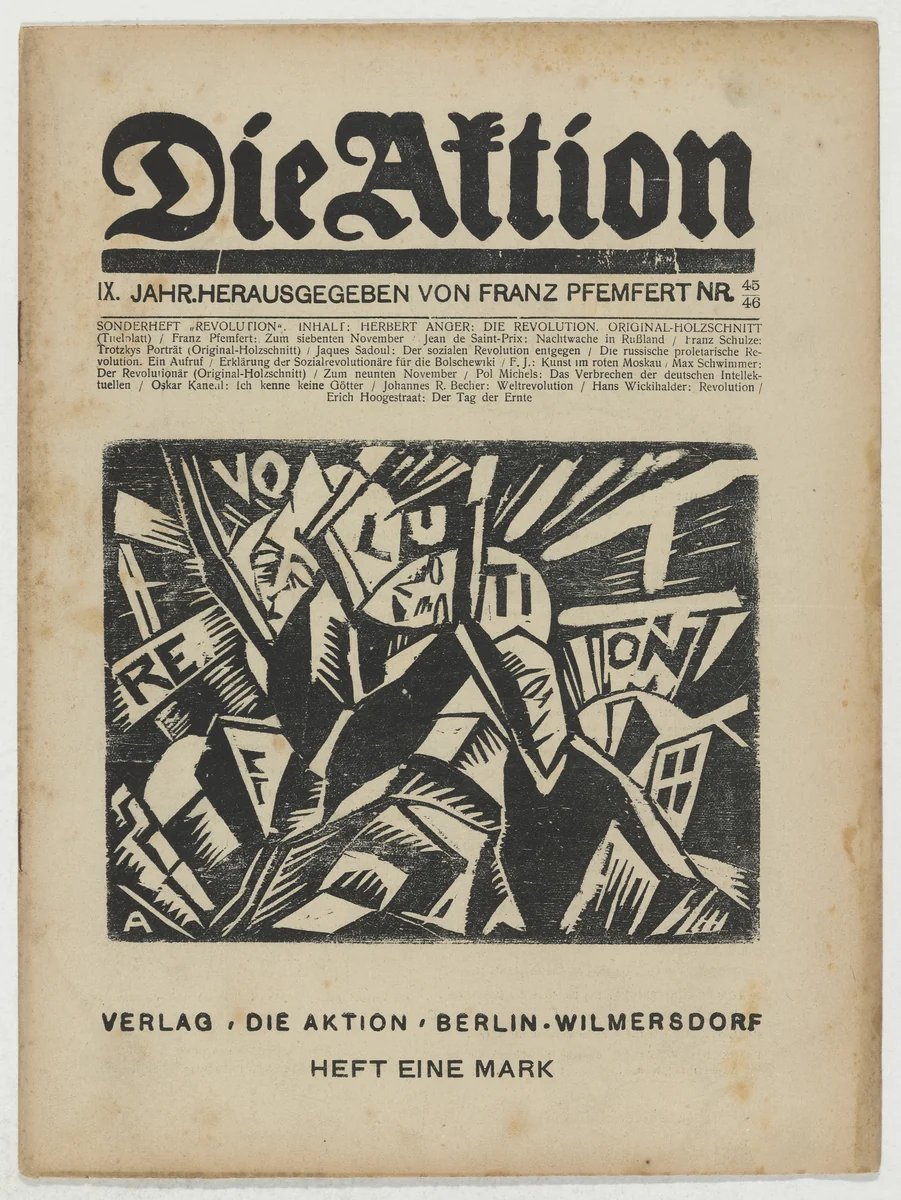 Die Aktion, vol. 9, no. 45/46 by Herbert Anger, Franz Schulze, Max Schwimmer, periodical, 1919