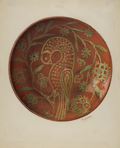 Pa. German Pie Dish by William Antrim, index of american design, 1936