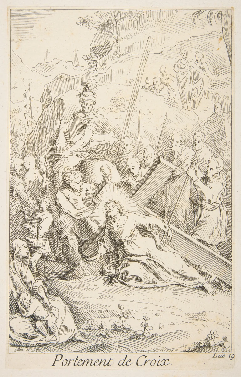 Carrying the Cross by Claude Gillot, print, 1685-1722