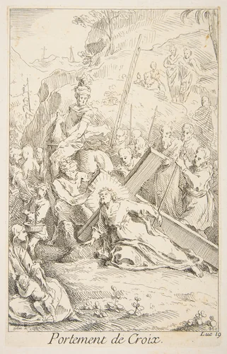 Carrying the Cross by Claude Gillot, print, 1685-1722