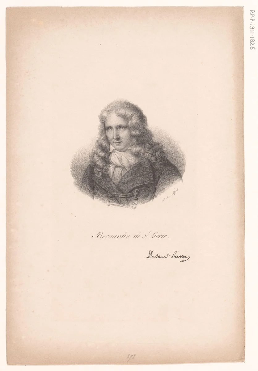 Portret van Jacques-Henri Bernardin de Saint-Pierre by anonymous, print, 1818-1842