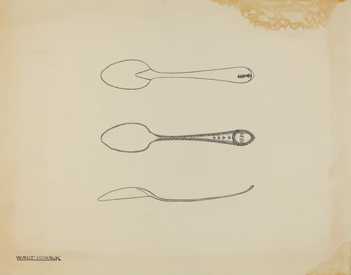 Silver Teaspoon by Kalamian Walton, index of american design, 1938