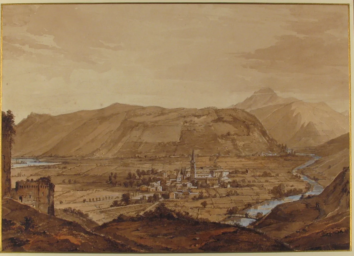 Village in an Alpine Valley by Victor Jean Nicolle, drawing, 1770-1826