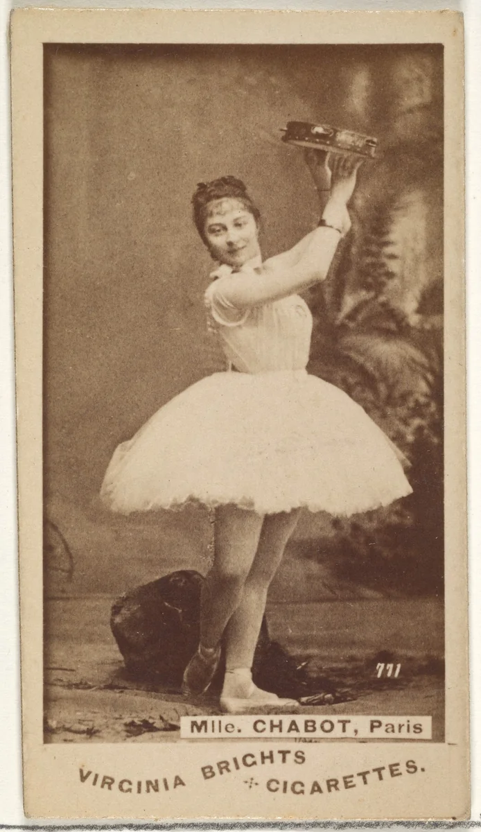 Card 771, Mlle. Chabot, Paris, from the Actors and Actresses series (N45, Type 1) for Virginia Brights Cigarettes by Allen & Ginter, photograph, 1885-1891