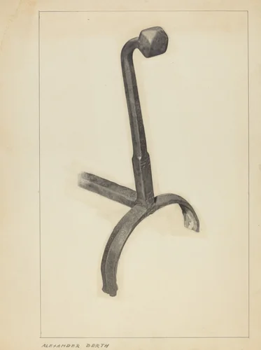 Andiron by Alexander Berth, index of american design, 1953