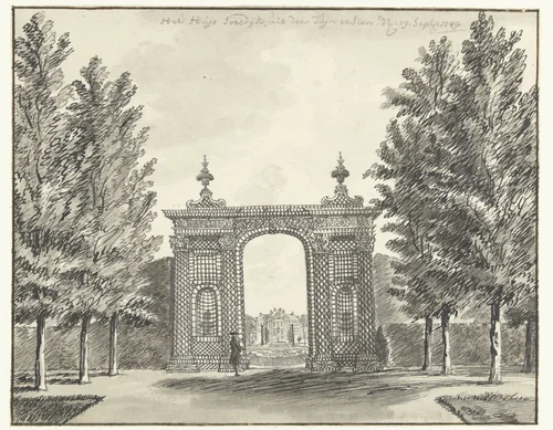 Gezicht op Huis Soestdijk by Jan de Beijer, drawing, 1749