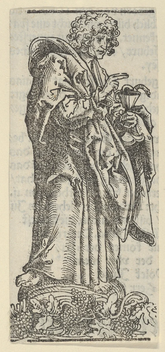 Silver Statuette of St. John the Baptist from the Wittenberg Reliquaries by Lucas Cranach, print, 1472-1553