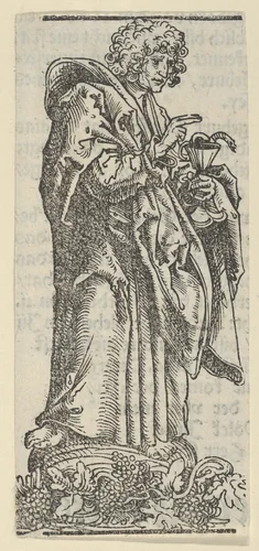 Silver Statuette of St. John the Baptist from the Wittenberg Reliquaries by Lucas Cranach, print, 1472-1553
