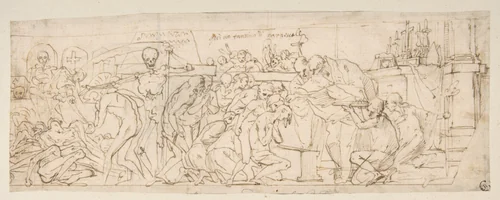 Allegory of Penance and Death by Pietro Testa, drawing, 1612-1650
