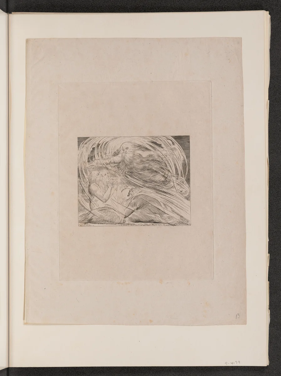 The Lord Answering Job out of the Whirlwind by William Blake, portfolio, 1825