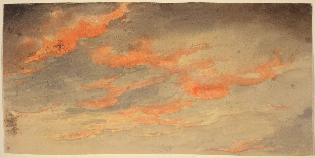 Clouds at Sunset by James Hamilton Shegogue, drawing, 1806-1872