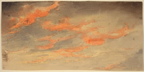 Clouds at Sunset by James Hamilton Shegogue, drawing, 1806-1872