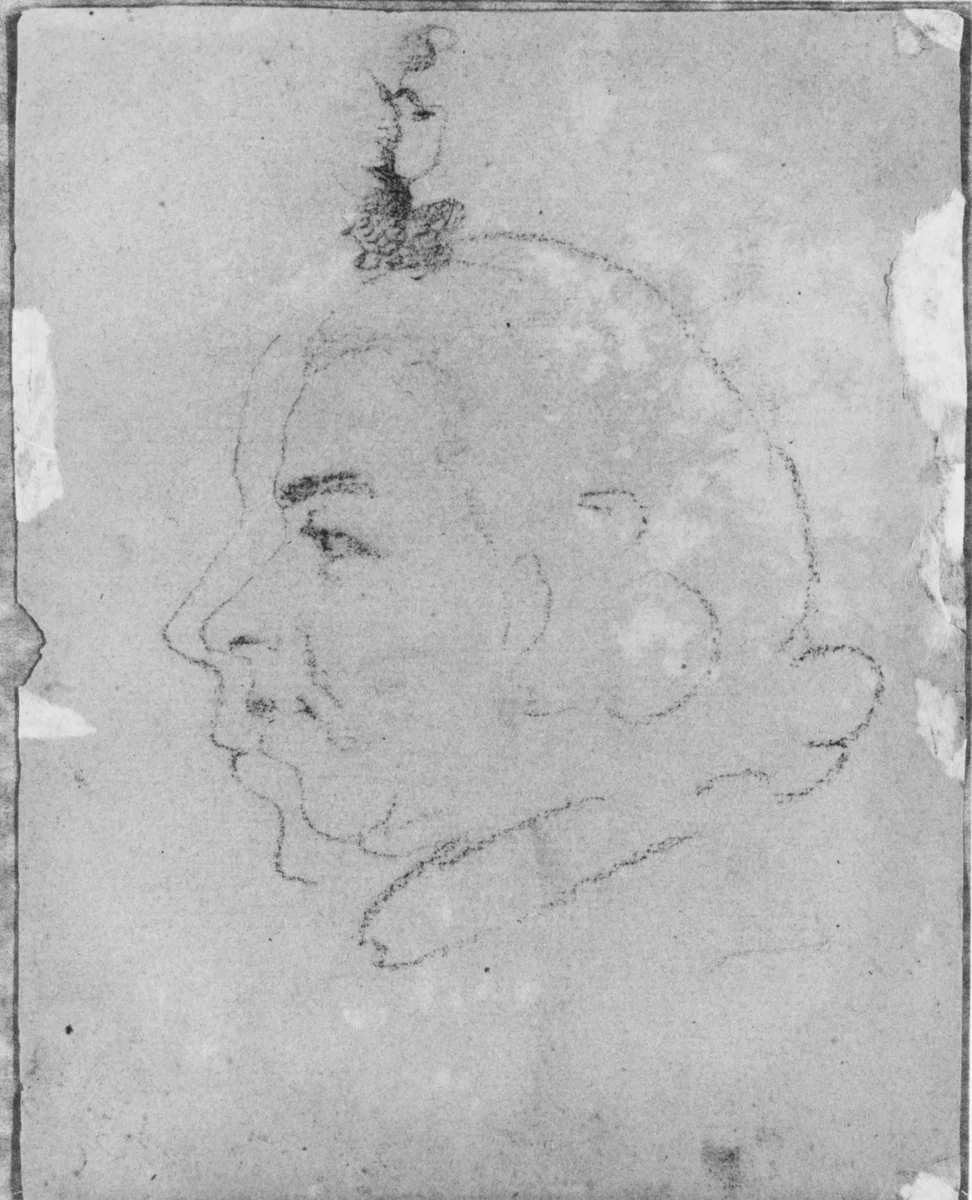 Two Profiles, Possibly of John Adams by James Sharples, artwork, 1751-1811