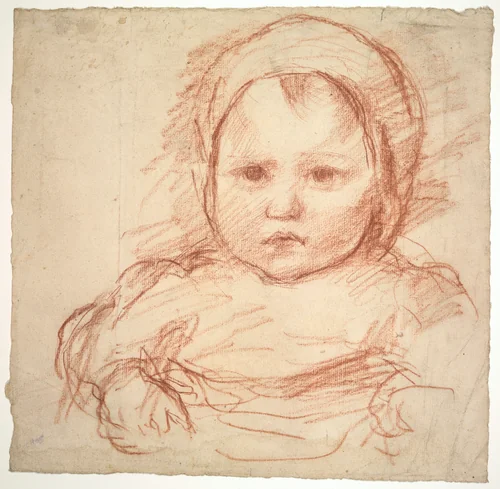 Portrait of an Infant by Henri Cros, drawing, 1860-1907
