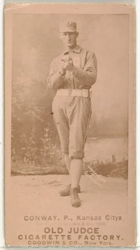 James P. "Jim" Conway, Pitcher, Kansas City Cowboys, from the Old Judge series (N172) for Old Judge Cigarettes by Goodwin & Company, photograph, 1888