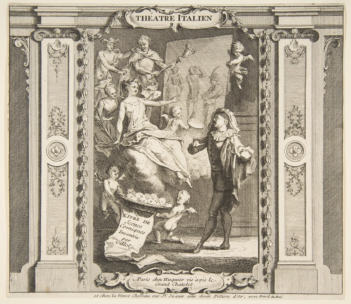 Frontispice to Theatre Italien by Claude Gillot, print, 1685-1722