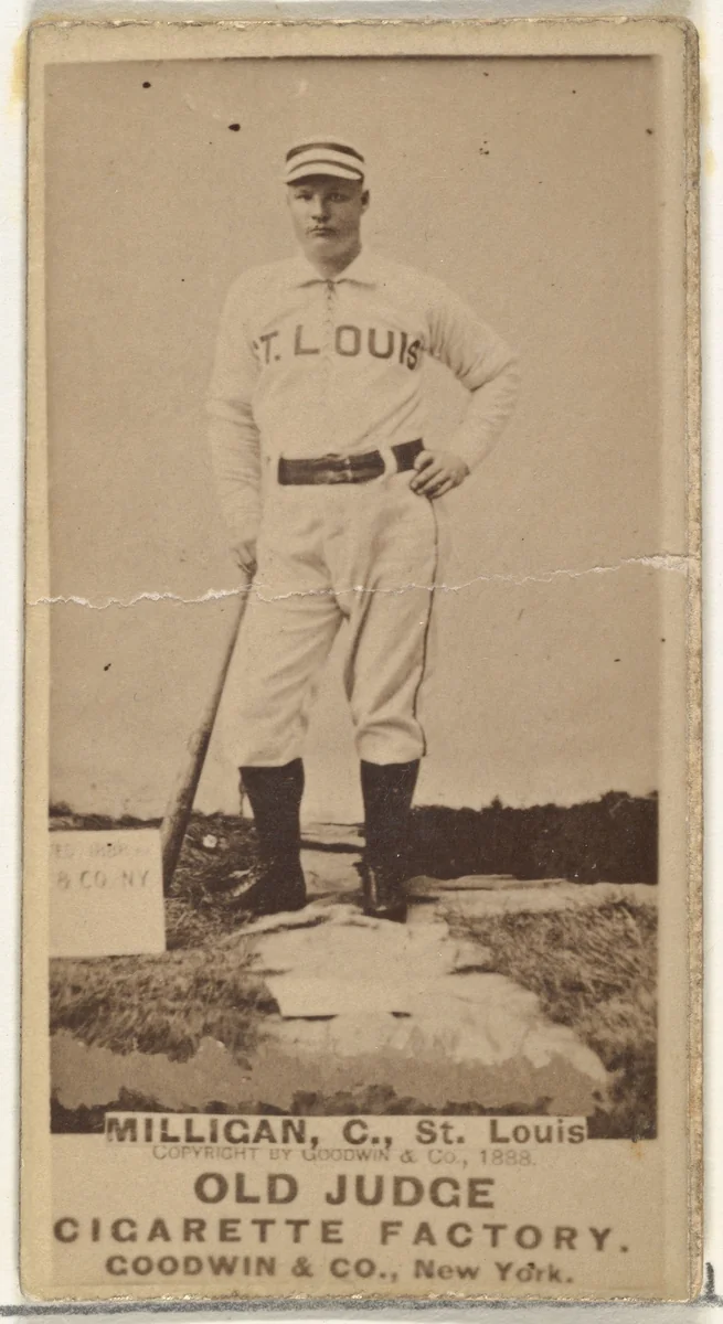 Jocko Milligan, Catcher, St. Louis Browns, from the Old Judge series (N172) for Old Judge Cigarettes by Goodwin & Company, photograph, 1888