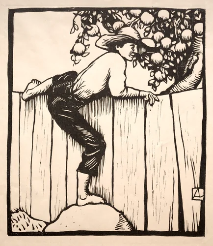Picking Apples by Arthur Allen Lewis, print, 1900-1924