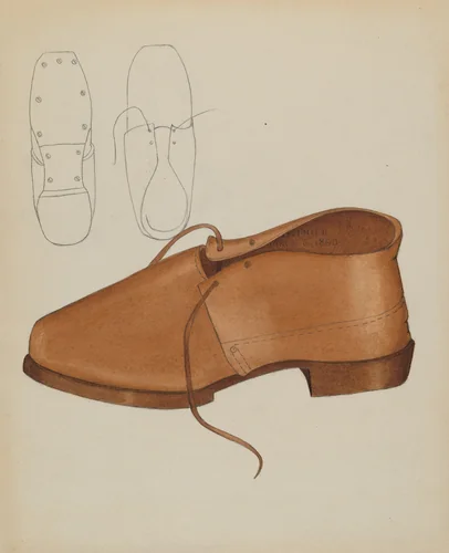 Man's Shoe by Marie Mitchell, index of american design, 1936