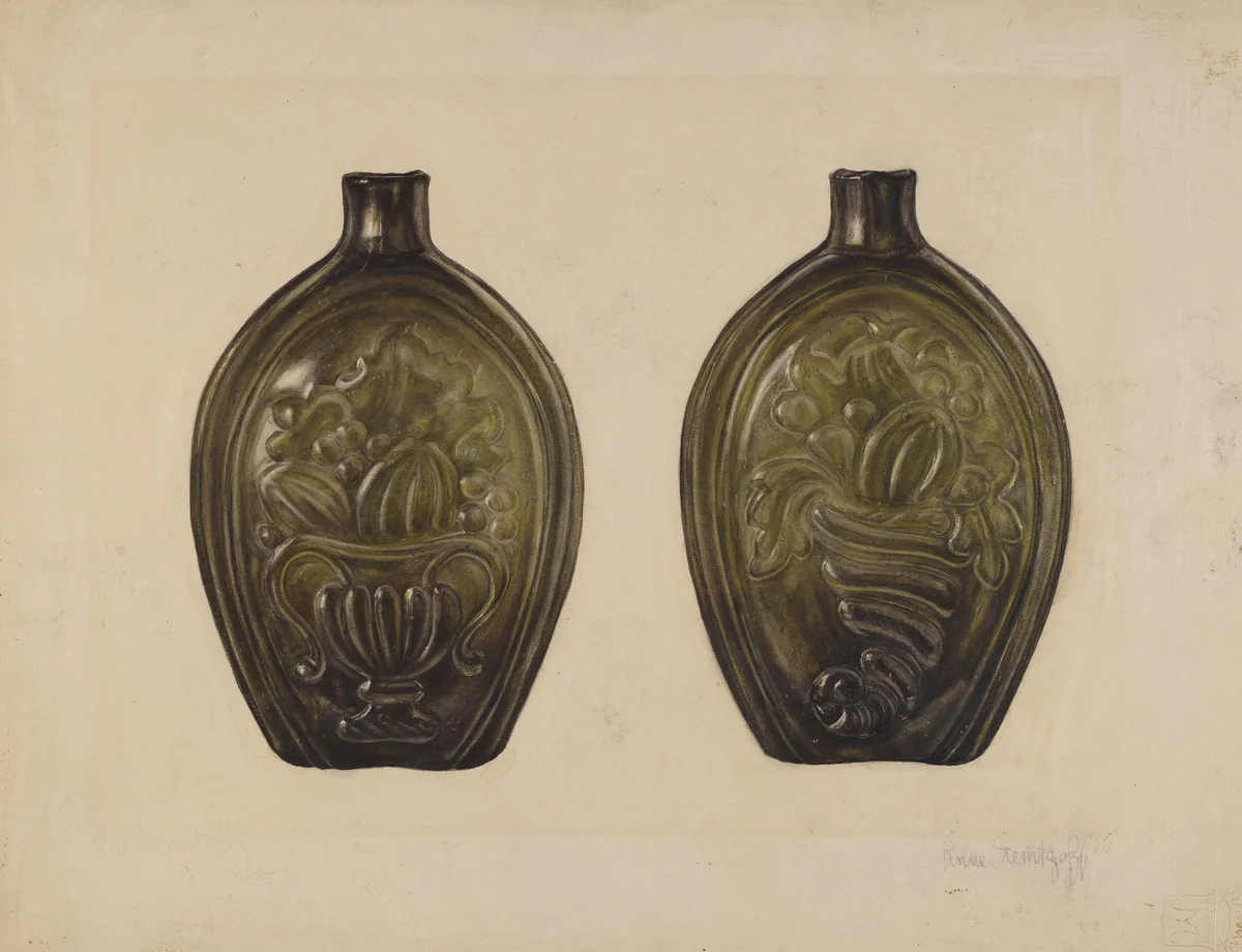 Flask by Anne Nemtzoff, index of american design, 1935-1942