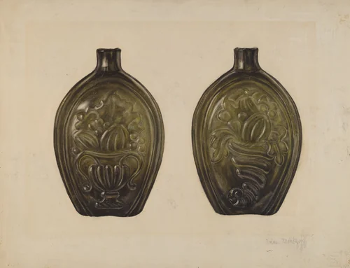 Flask by Anne Nemtzoff, index of american design, 1935-1942