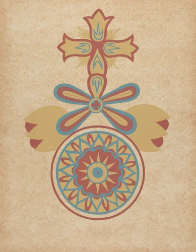 Santa Barbara Mission Doorway Design from the portfolio "Decorative Art of Spanish California" by American 20th Century, index of american design, 1935-1942