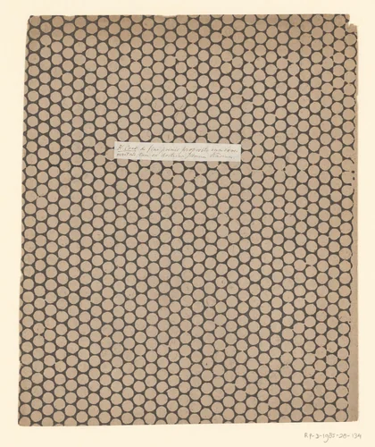 Blad met rasterpatroon van uitgespaarde cirkels by anonymous, other, 1750-1900