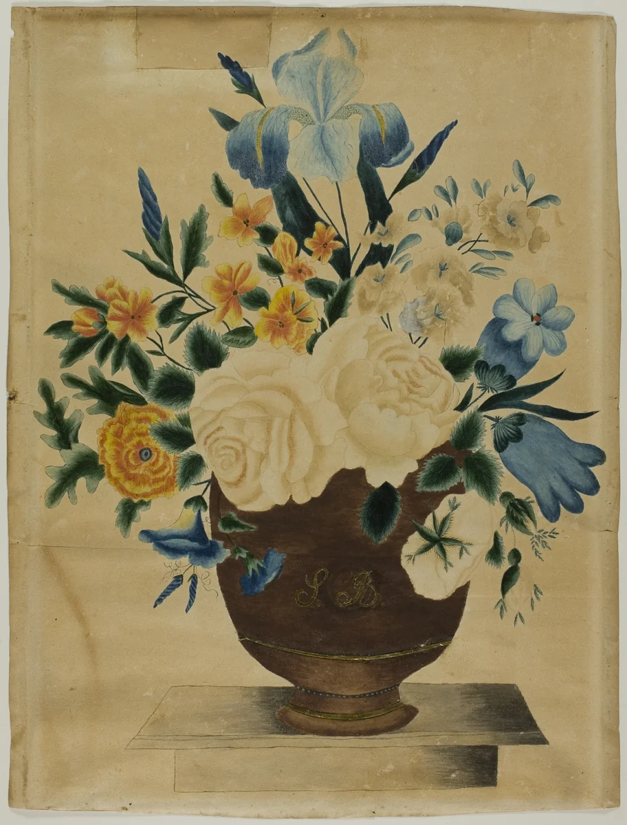 Still Life with Flower Arrangement in Pot by Unknown Artist, painting, 1800-1899