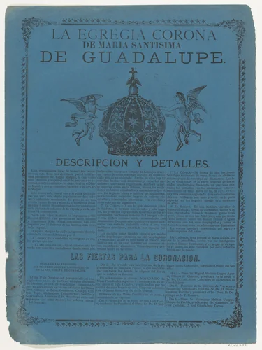 Broadsheet relating to the crown of the Virgin of Guadalupe by José Guadalupe Posada, print, 1885-1895