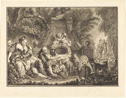 Country Pleasures by Joseph de Longueil; Charles Eisen, print, 1730-1792