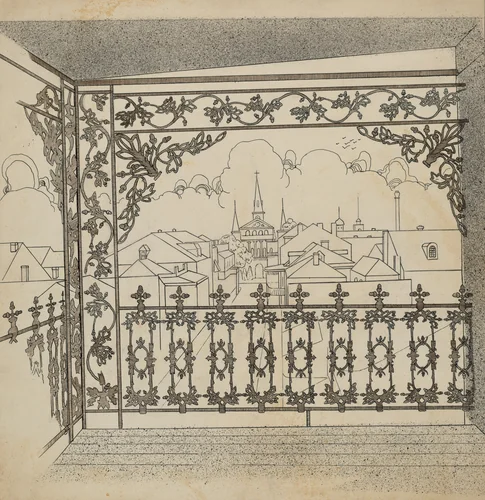 Iron Balcony by Lucien Verbeke, index of american design, 1936