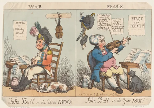 John Bull in the Year 1800! John Bull in the year 1801! by Thomas Rowlandson, print, 1801