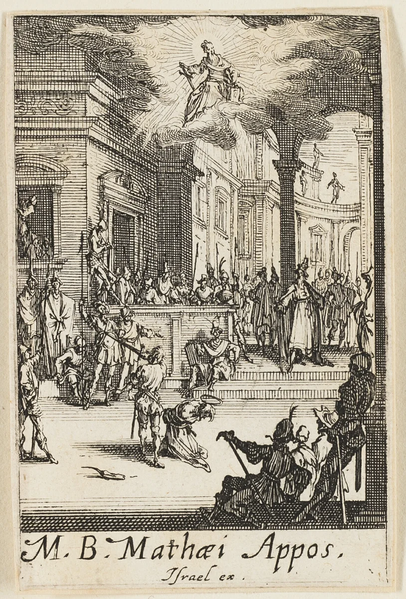 Martyrdom of Saint Matthew, plate thirteen from The Martyrdoms of the Apostles by Jacques Callot, print, 1612-1635
