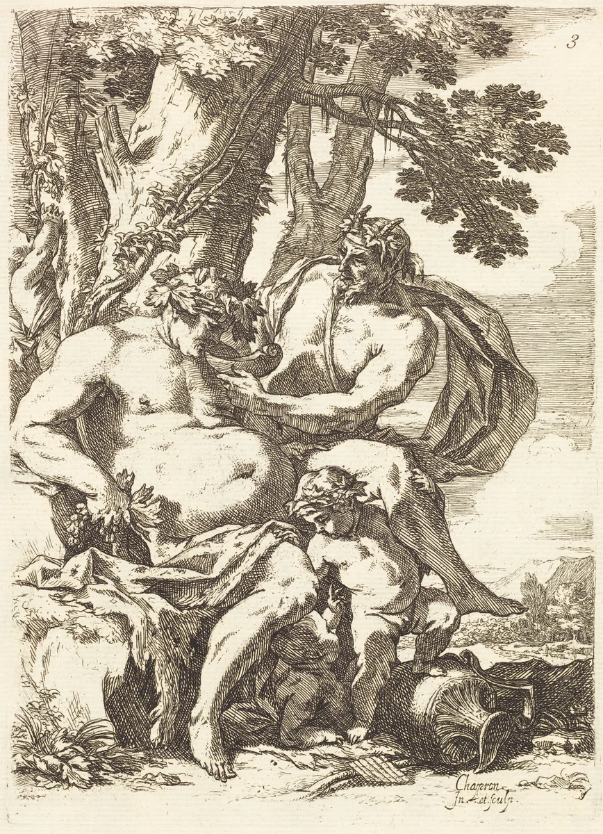 The Elderly Silenus by Nicolas Chapron, portfolio, 1612-1656