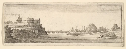 Regensburg by Wenceslaus Hollar, print, 1652-1677
