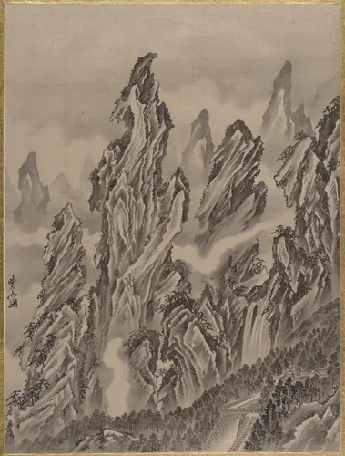 Rocky Landscape by Kawanabe Kyōsai (河鍋暁斎), painting, 1877-1897