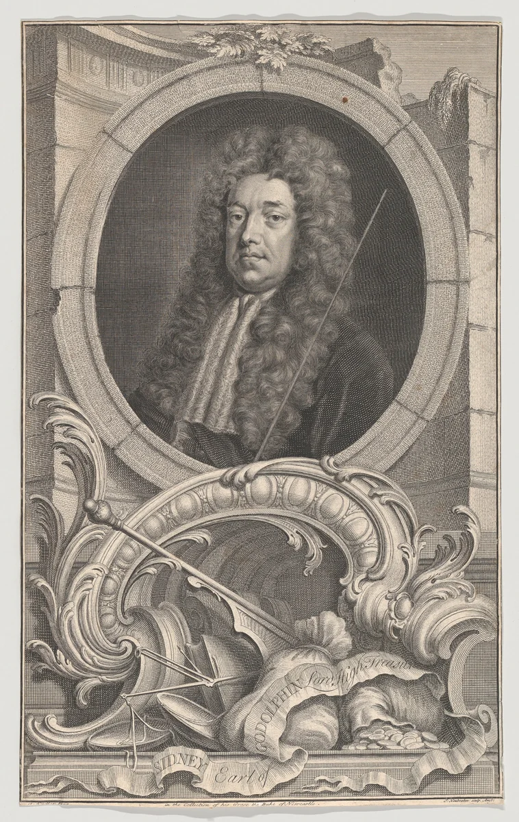 Sidney, Earl of Godolphin, Lord High Treasurer by Jacob Houbraken, print, 1735-1745
