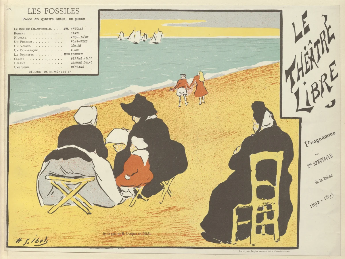 Program for Fossils (Les Fossiles) from The Beraldi Album of Theatre Programs by Henri Gabriel Ibels, print, 1892