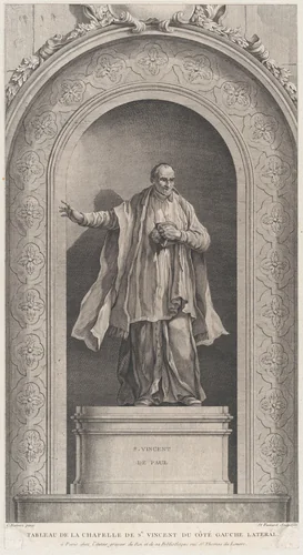 The Chapel of the Enfants-Trouvés in Paris: Saint Vincent de Paul by Etienne Fessard, print, 1756