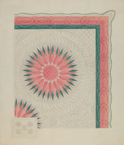 Quilt by Therkel Anderson, index of american design, 1937
