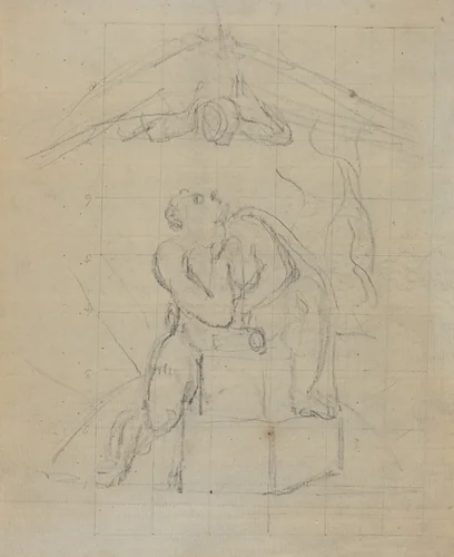 Los and His Spectre [verso] by William Blake, drawing, 1804-1807
