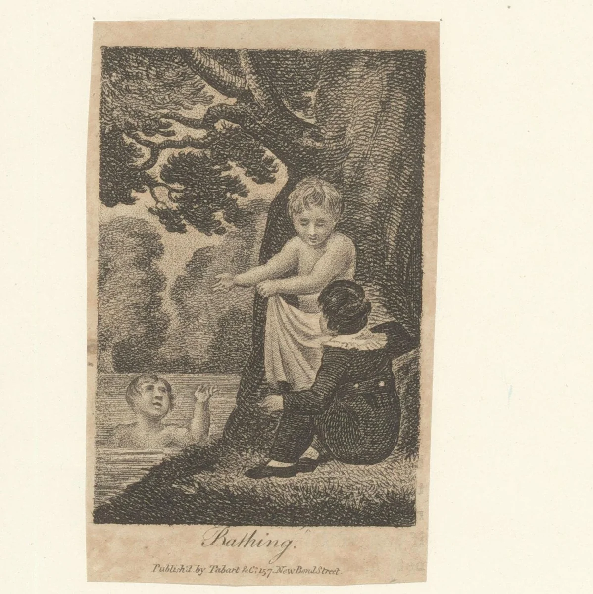 Badende kinderen by anonymous, print, 1812