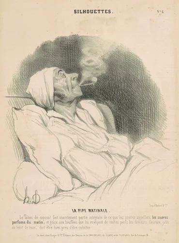 La pipe matinale by Honoré Daumier, print, 1841