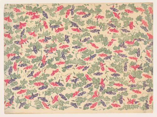Patroon van bladranken en bloemen van de winde by anonymous, other, 1860-1930